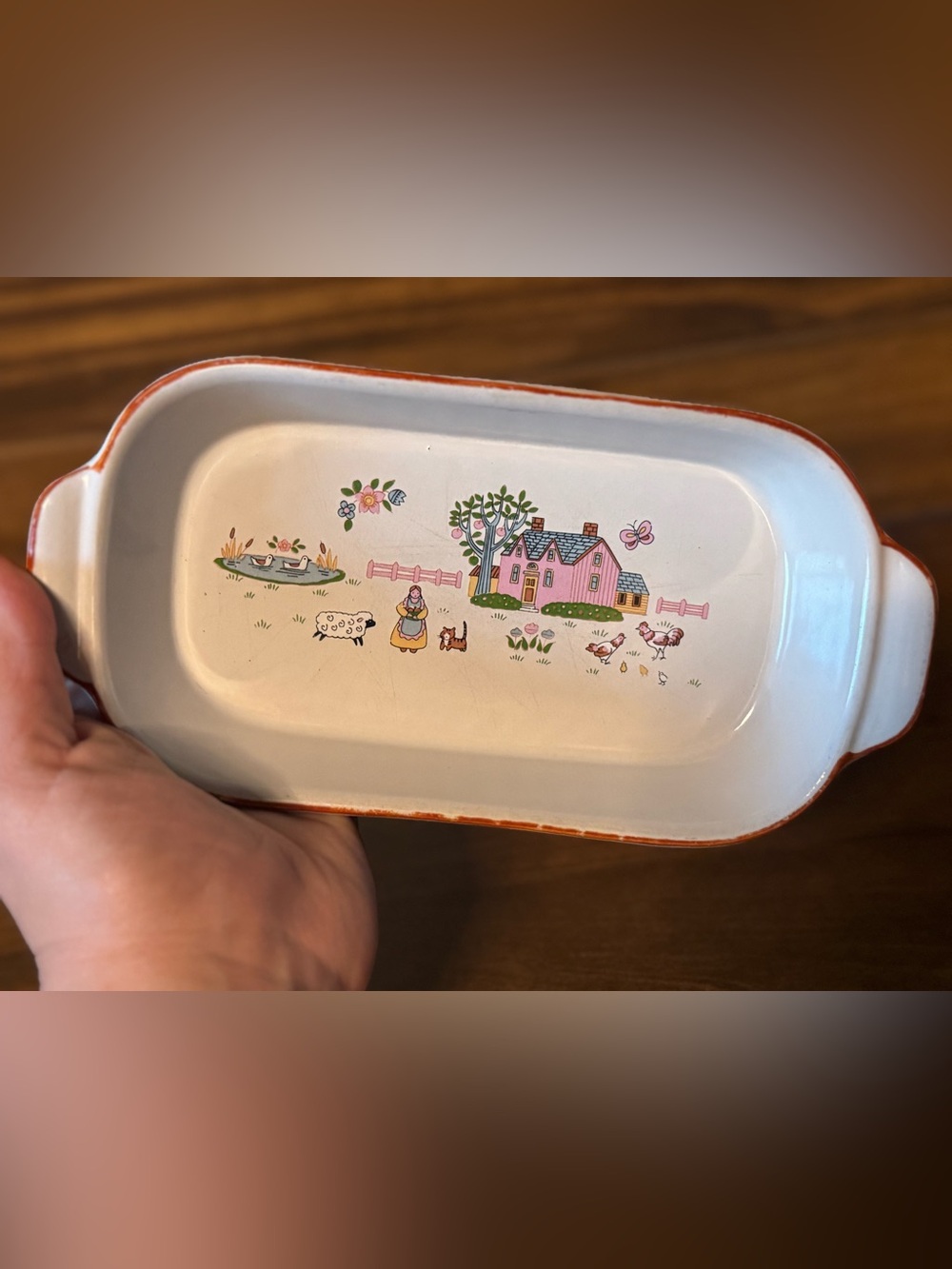 Country house Japan Vintage Pink Country Cottage Ceramic Dish